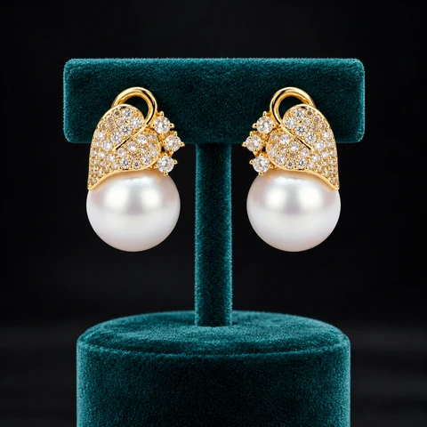 The Gilded Muse Earrings on a jewelry display — AI-generated styling preview