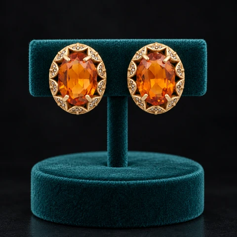 The Arielle Nocturne Earrings on a jewelry display — AI-generated styling preview