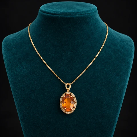 The Arielle Nocturne Necklace on a jewelry display — AI-generated styling preview