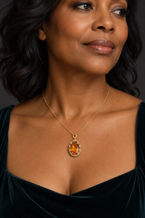 The Arielle Nocturne Necklace worn on a model — AI-generated styling preview