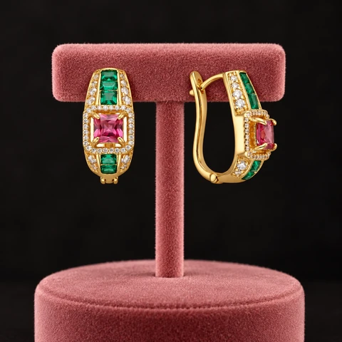 The Astrid Romance Earrings on a jewelry display — AI-generated styling preview