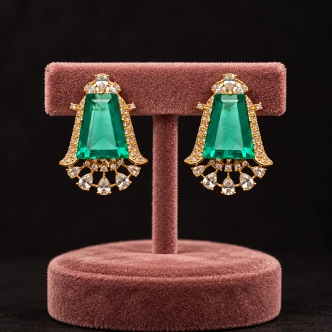 The Anastasie Jardin Earrings on a jewelry display — AI-generated styling preview