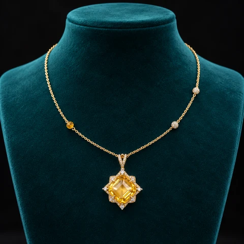 The Apolline Nocturne Necklace on a jewelry display — AI-generated styling preview