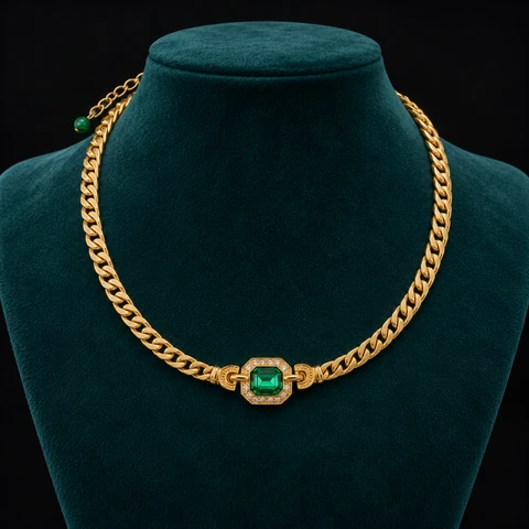 The Sidonie Fleur Necklace on a jewelry display — AI-generated styling preview