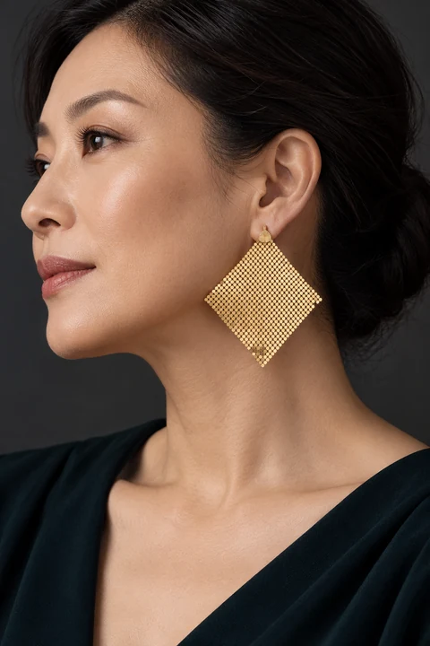 The Clémence Reverie Earrings worn on a model — AI-generated styling preview