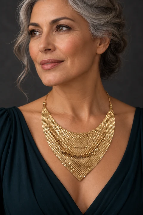 The Clémence Reverie Necklace worn on a model — AI-generated styling preview