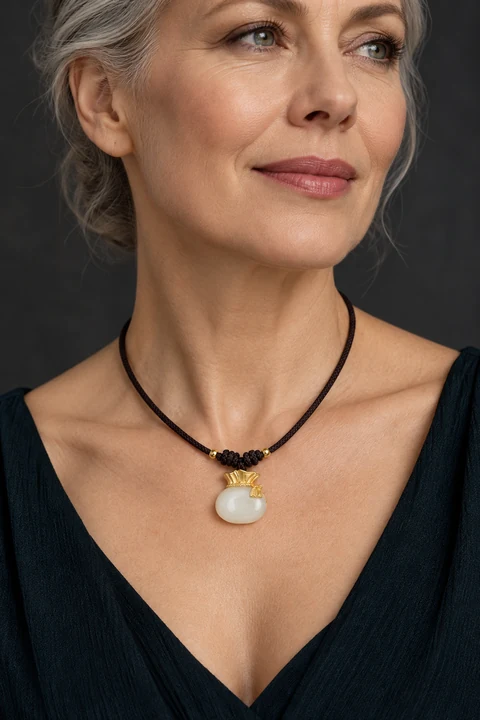 The Cécile Serenade Necklace worn on a model — AI-generated styling preview