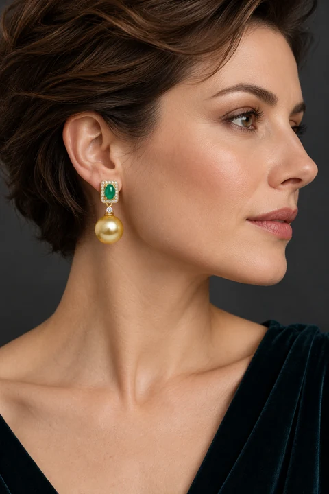 The Céline Reverie Earrings worn on a model — AI-generated styling preview