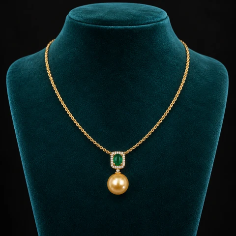 The Céline Reverie Necklace on a jewelry display — AI-generated styling preview