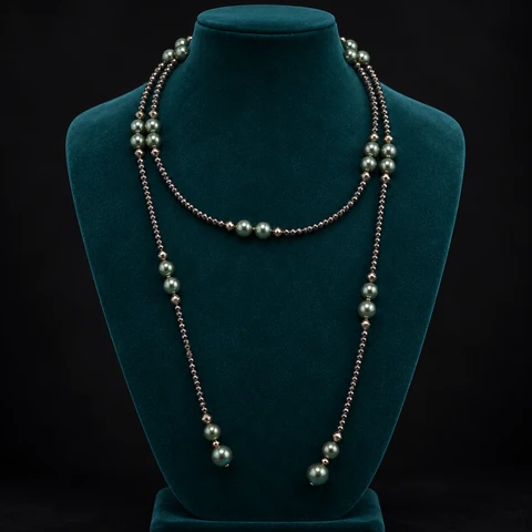 The Alix Sonata Necklace on a jewelry display — AI-generated styling preview