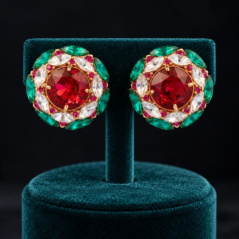The Lise Sonata Earrings on a jewelry display — AI-generated styling preview