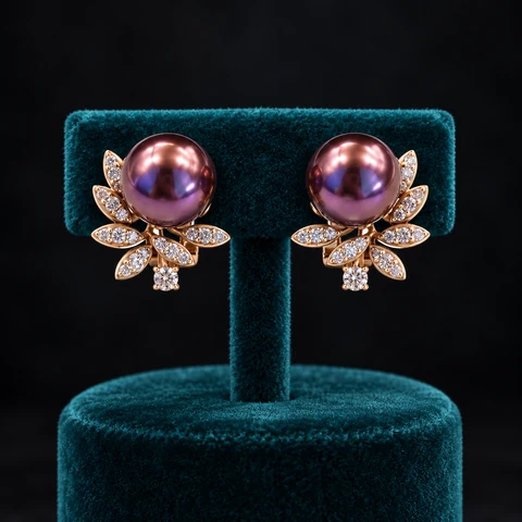 The Violette Arabesque Earrings on a jewelry display — AI-generated styling preview