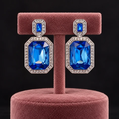 The Alba Muse Earrings on a jewelry display — AI-generated styling preview