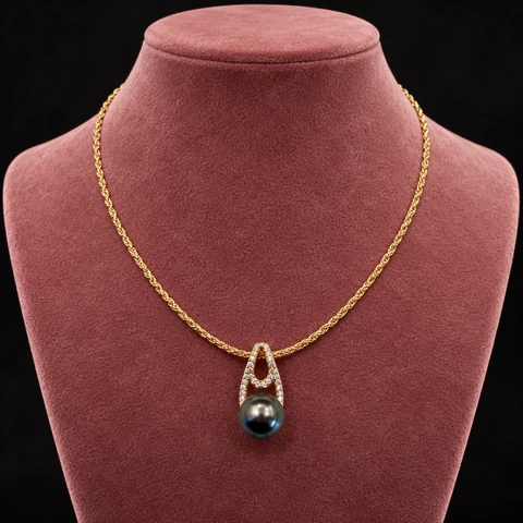 The Rosaline Romance Necklace on a jewelry display — AI-generated styling preview