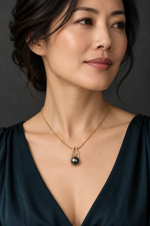 The Rosaline Romance Necklace worn on a model — AI-generated styling preview