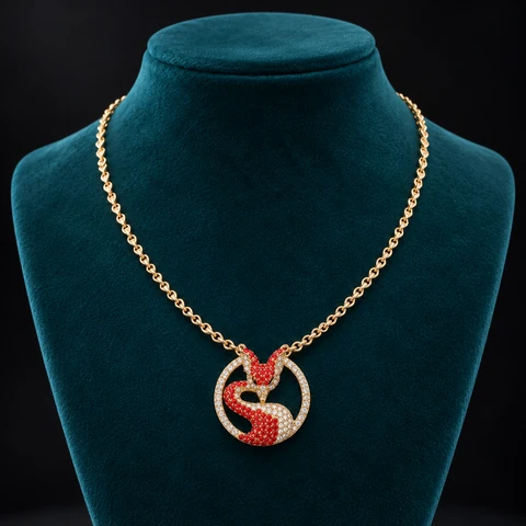 The Liliane Nocturne Necklace on a jewelry display — AI-generated styling preview
