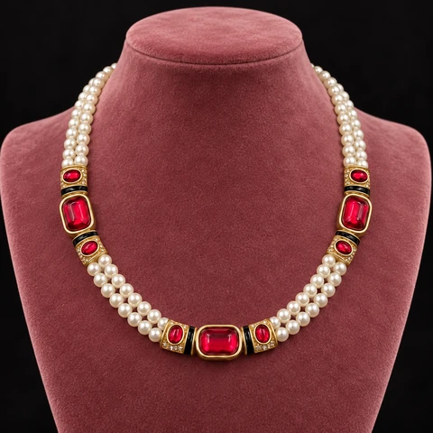 The Madeleine Fleur Necklace on a jewelry display — AI-generated styling preview