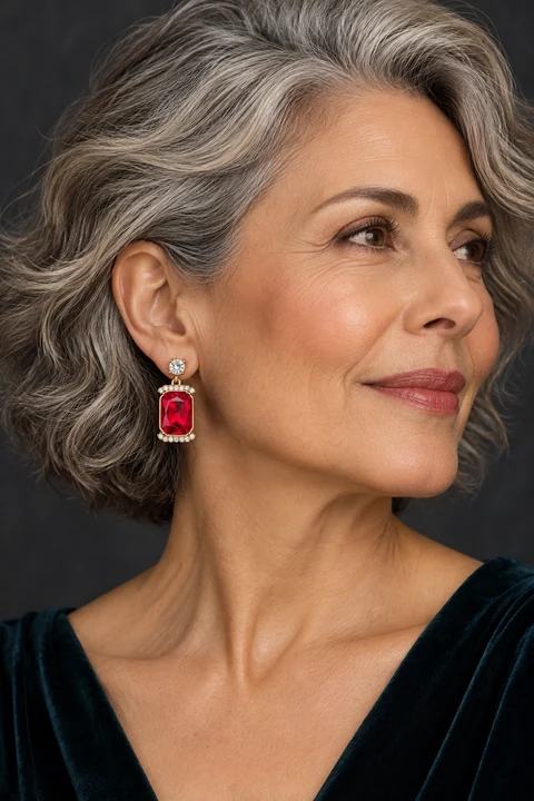 The Chloé Muse Earrings worn on a model — AI-generated styling preview