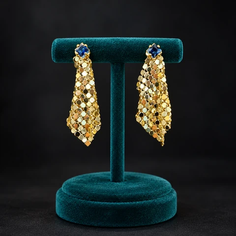 The Jeanne Promenade Earrings on a jewelry display — AI-generated styling preview