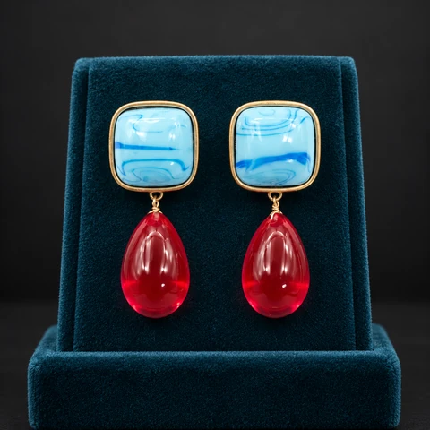 The Alina Reverie Earrings on a jewelry display — AI-generated styling preview