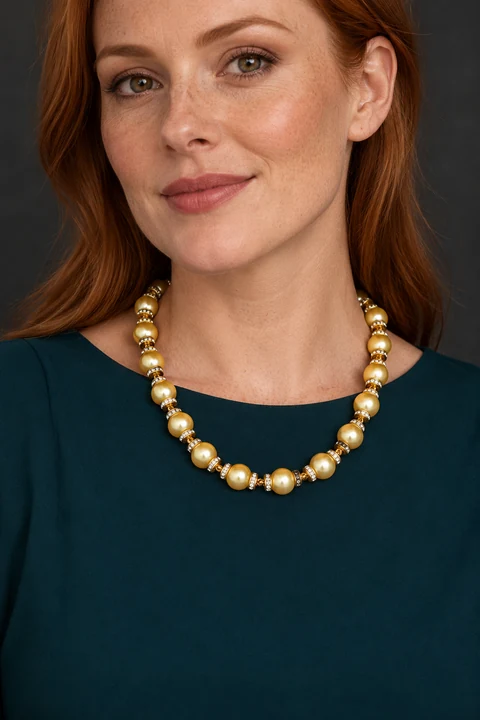 The Aurore Rhapsody Necklace worn on a model — AI-generated styling preview