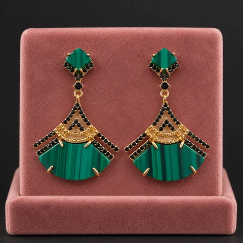 The Angélique Sonnet Earrings on a jewelry display — AI-generated styling preview