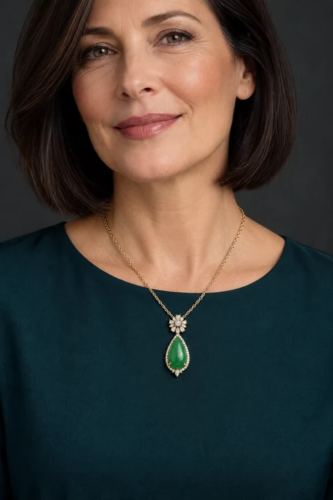 The Maëlle Reverie Necklace worn on a model — AI-generated styling preview