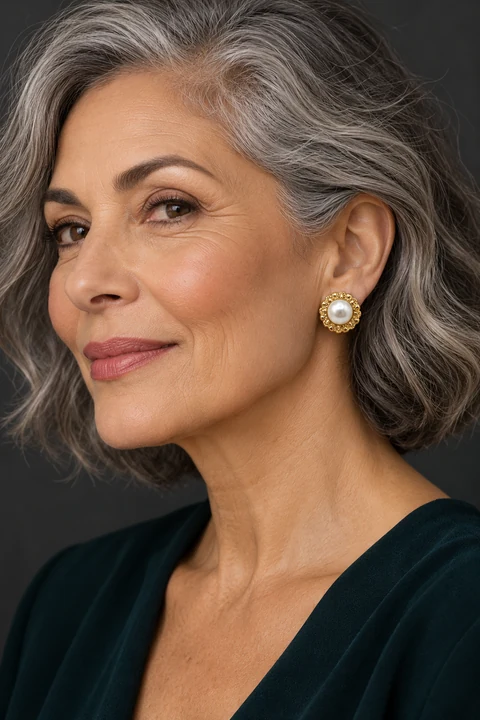 The Alma Promenade Earrings worn on a model — AI-generated styling preview