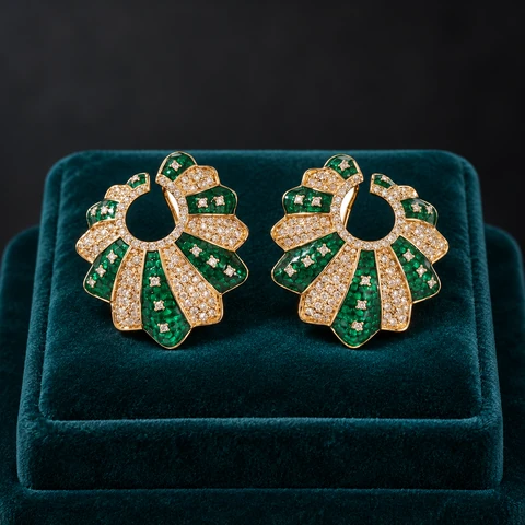 The Juliette Arabesque Earrings on a jewelry display — AI-generated styling preview