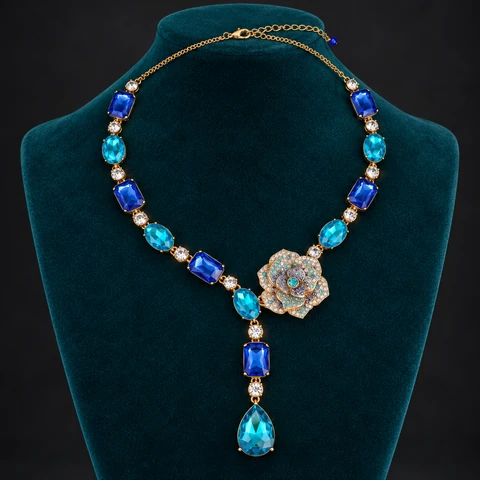 The Louise Fable Necklace on a jewelry display — AI-generated styling preview