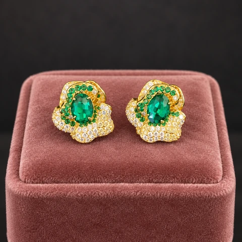 The Pauline Waltz Earrings on a jewelry display — AI-generated styling preview