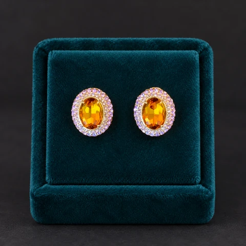 The Alix Poème Earrings on a jewelry display — AI-generated styling preview