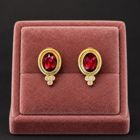 The Noémie Romance Earrings on a jewelry display — AI-generated styling preview