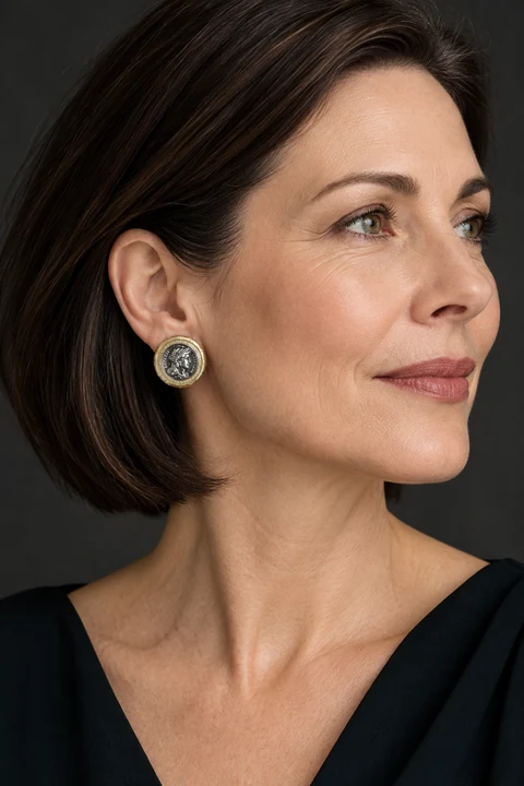 The Belle Romance Earrings worn on a model — AI-generated styling preview