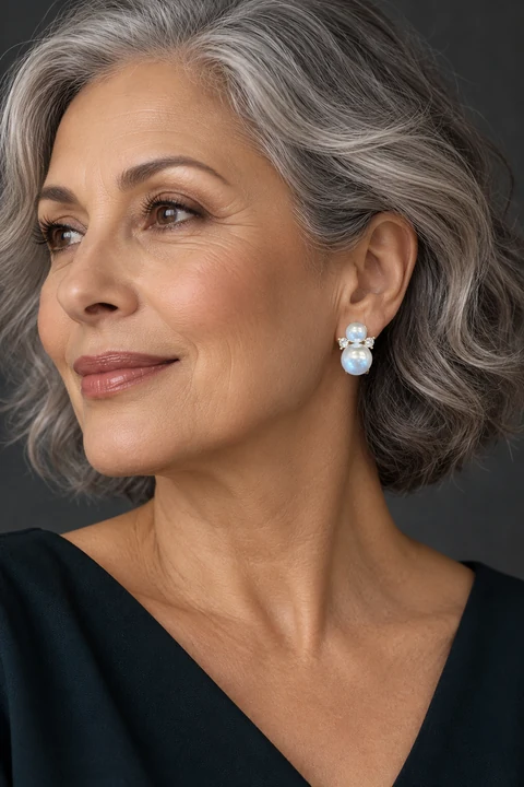 The Yvette Rhapsody Earrings worn on a model — AI-generated styling preview