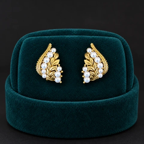 The Aurore Reverie Earrings on a jewelry display — AI-generated styling preview