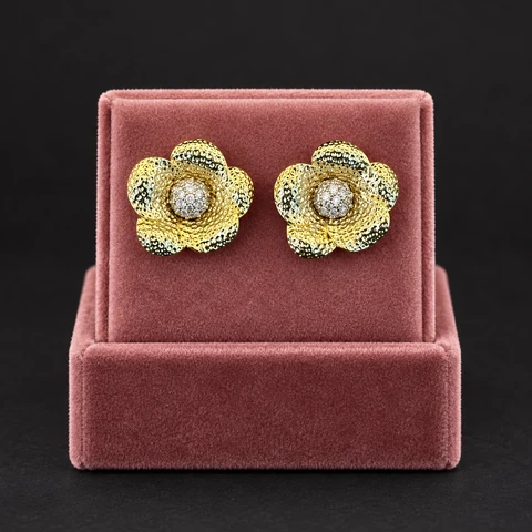 The Marielle Muse Earrings on a jewelry display — AI-generated styling preview