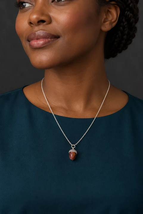 The Philomène Serenade Necklace worn on a model — AI-generated styling preview