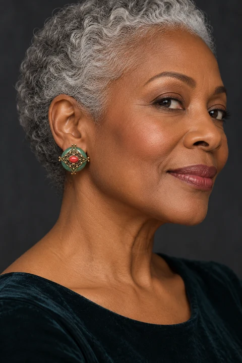 The Léonie Waltz Earrings worn on a model — AI-generated styling preview