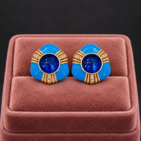 The Félicie Fleur Earrings on a jewelry display — AI-generated styling preview