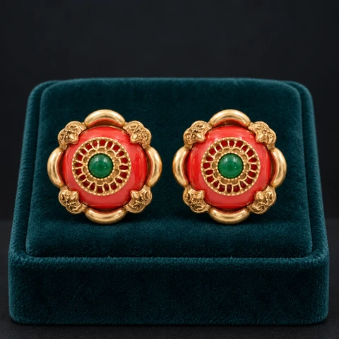The Yvette Reverie Earrings on a jewelry display — AI-generated styling preview
