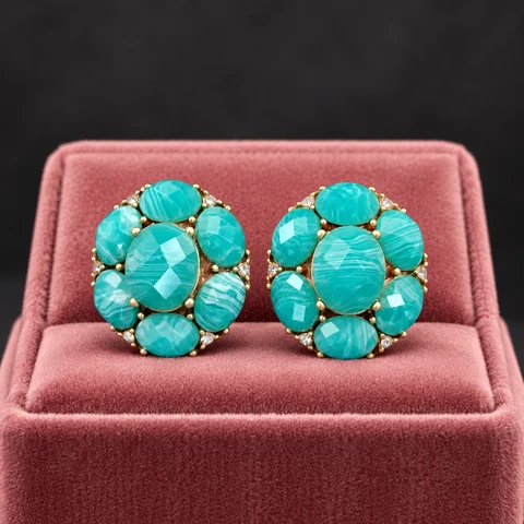 The Zoé Nocturne Earrings on a jewelry display — AI-generated styling preview