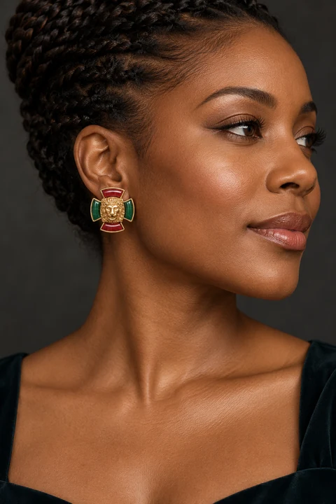 The Ondine Éclat Earrings worn on a model — AI-generated styling preview