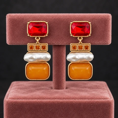 The Rosaline Sonata Earrings on a jewelry display — AI-generated styling preview
