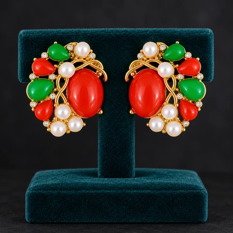 The Ambre Promenade Earrings on a jewelry display — AI-generated styling preview