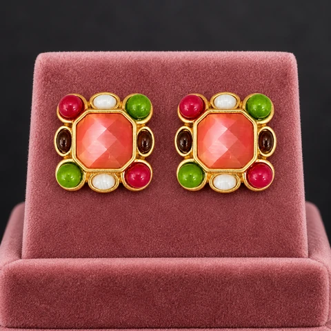The Lucie Sonnet Earrings on a jewelry display — AI-generated styling preview