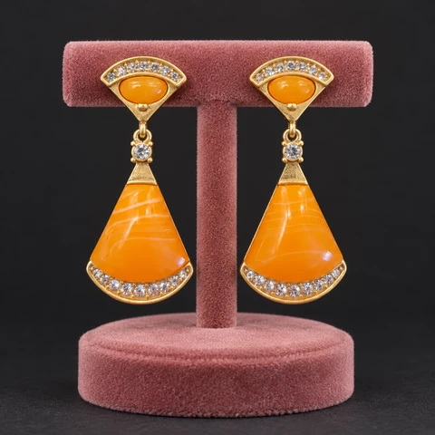 The Mathilde Rhapsody Earrings on a jewelry display — AI-generated styling preview