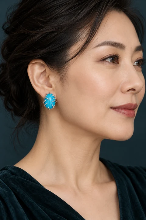 The Ophélie Rhapsody Earrings worn on a model — AI-generated styling preview