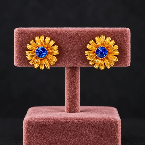 The Lucie Poème Earrings on a jewelry display — AI-generated styling preview