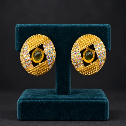 The Rose Éclat Earrings on a jewelry display — AI-generated styling preview